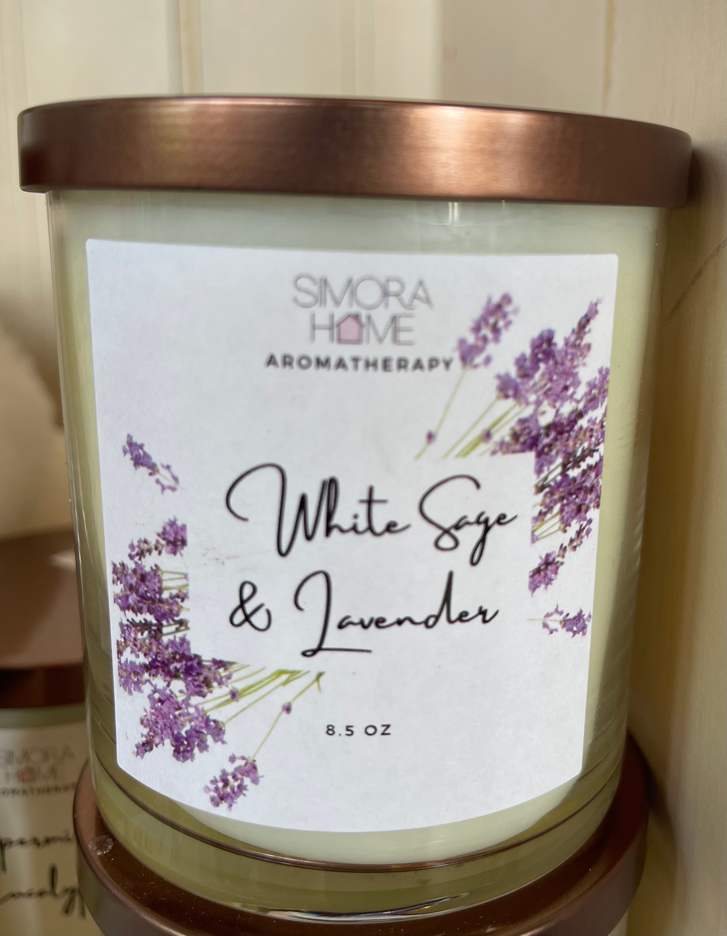 Smora Home White Sage and Lavender Candle 8.5 Oz
